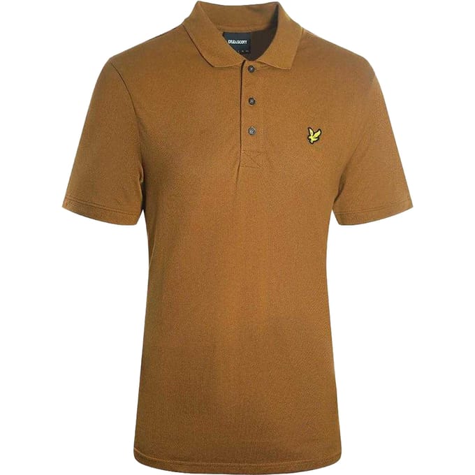 Lyle & Scott Heren Effen Logo Polo Shirt (Brons)