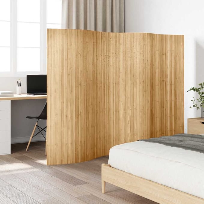 vidaXL - Kamerscherm - breedte - 250 - cm - hoogte - 165 - cm - bamboe - natuurlijk