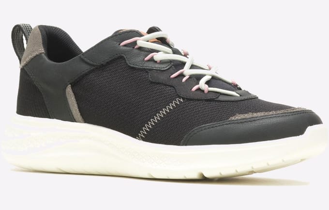 Hush Puppies Elevate Bungee Leren Zwarte Sneakers Voor Dames