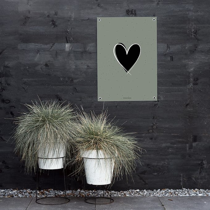 MOODZ design | Tuinposter | Buitenposter | Hart | 70 x 100 cm | Groen