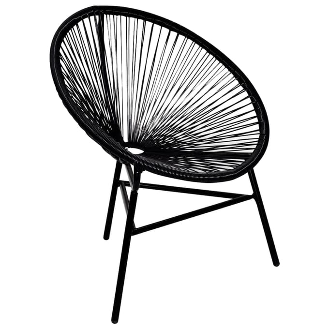 vidaXL - Tuinmaanstoel - poly - rattan - zwart