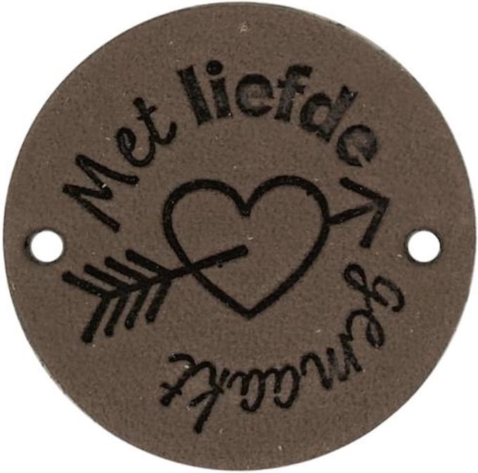Durable Leren Label – "Met Liefde Gemaakt" – Duurzaam & Stijlvol (2 stuks)