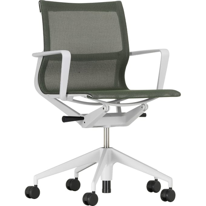 Vitra Physix bureaustoel - soft grey - 03 riet - soft grey - Wieltjes voor harde bodems