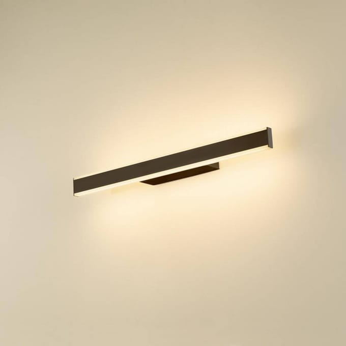 SLV LED badkamer wandlamp One Linear, 52 cm, zwart, CCT