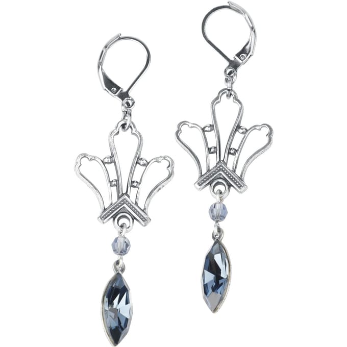 Krikor - Gothic Oorbel - Mitternachtsblüte - voor Vrouwen - zilverkleurig