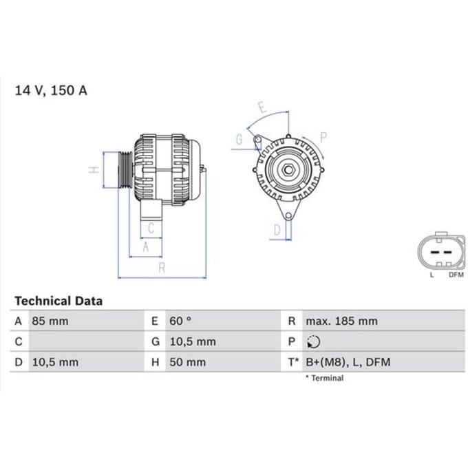 Driefasige generator BOSCH 0 986 047 550