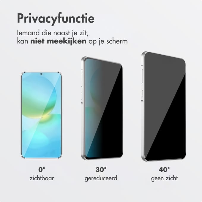 Accezz Screen Protector - Geschikt voor Samsung Galaxy A37 (5G) - Gehard Glas Privacy Screenprotector + Applicator