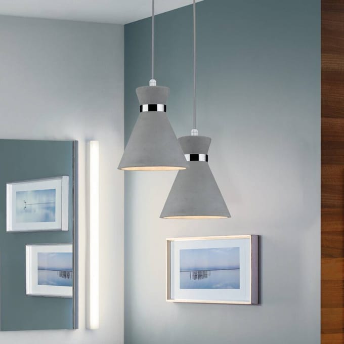 Hanglamp Verve IP44 E27 max. 20W Grijs, Chroom dimbaar