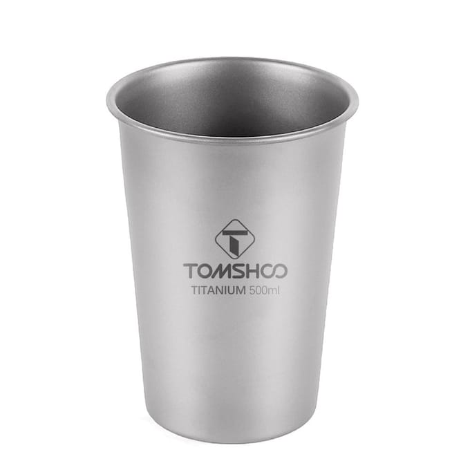 TOMSHOO Outdoor Camping Titanium Beker Puur Titanium Waterbeker Bierpul Draagbaar zilver
