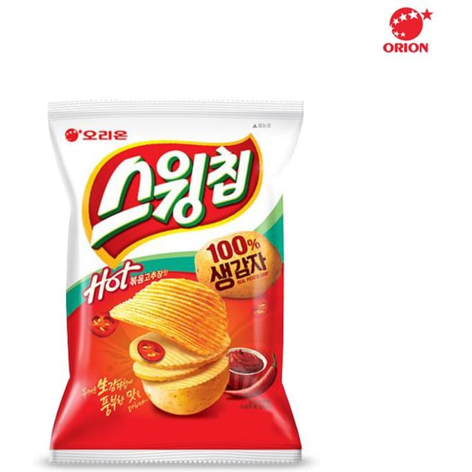 Orion Swing Chips Gebakken Chilipasta Smaak 124g (2 verschillende hoeveelheden) 1 red