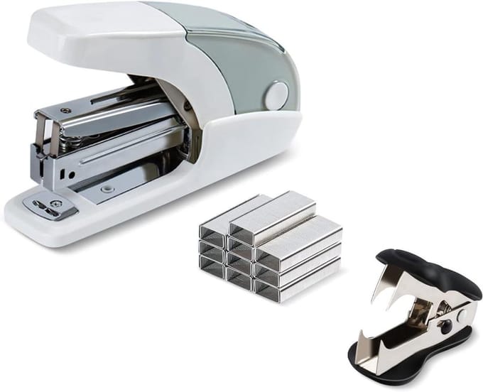 Nietmachine Set - Kantoor nietmachine - Efficiënt nieten - Inspanningsbesparend ontwerp - 13 x 85 x 39 cm - Wit