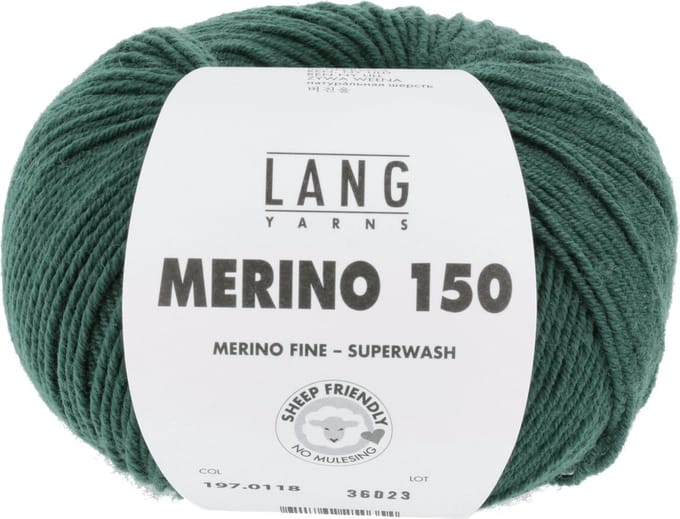 Lang Yarns Merino 150 - 118 legergroen - Merinowol Garen