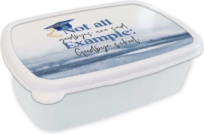 Broodtrommel Wit - Lunchbox - Brooddoos - Afgestudeerd - School - Studenten - Quotes - 18x12x6 cm - Volwassenen