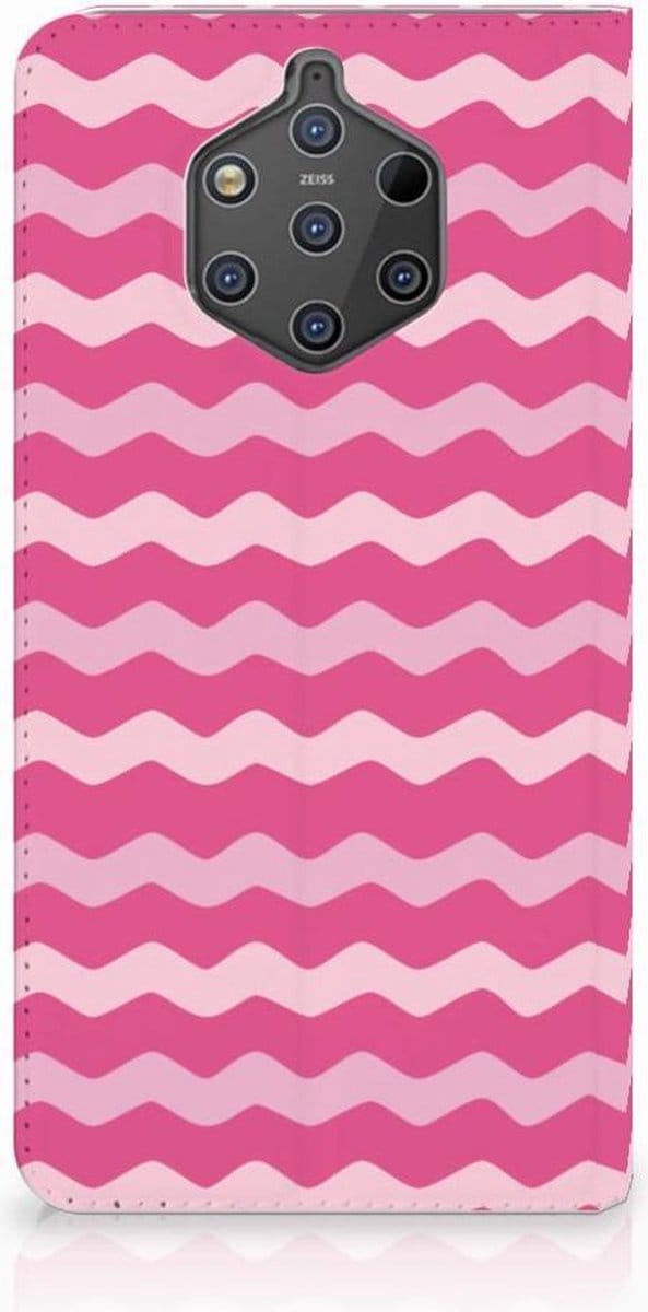 Nokia 9 PureView Hoesje met Magneet Waves Pink