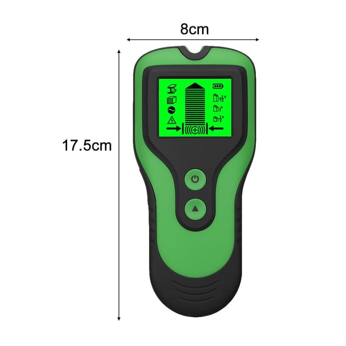 Stud Finder Sensor Wandscanner 3 in 1 Metaal/Spanning/Stud Detector met LCD-display voor Wood Live groen