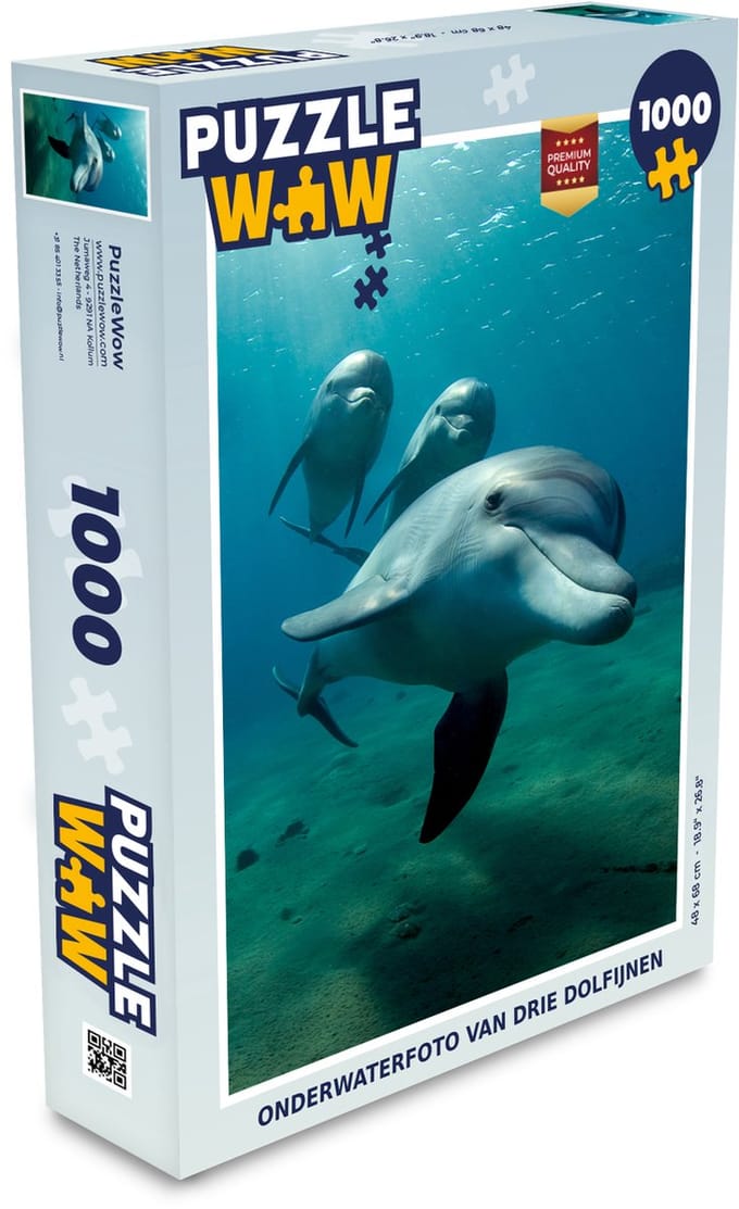 Puzzel Water - Dolfijn - Blauw - Legpuzzel - Puzzel 1000 stukjes volwassenen
