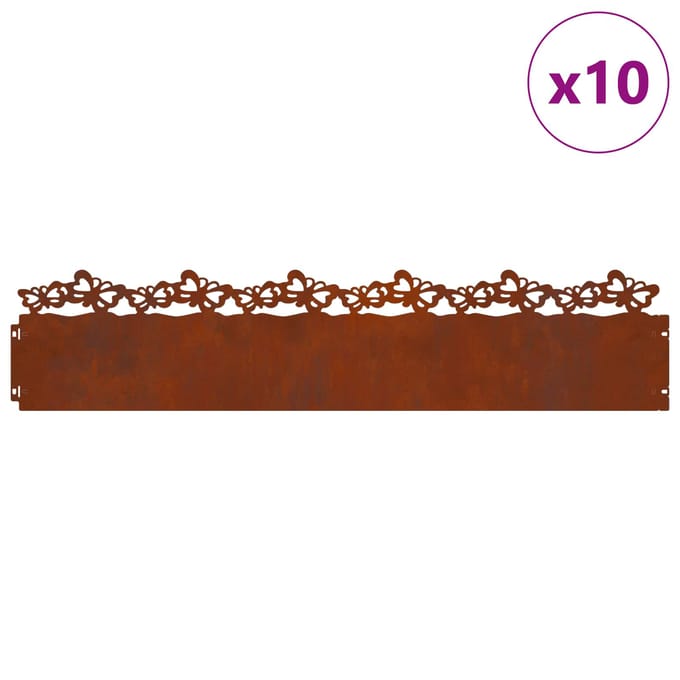 vidaXL - Gazonranden - 10 - st - 103 - x - 0,05 - x - 22 - cm - weervast - staal