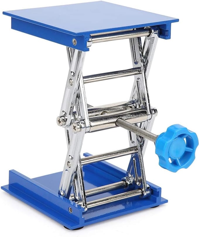 Aluminium Labo Hefplatform 100x100mm Blauw Laboratorium Lift Tafel