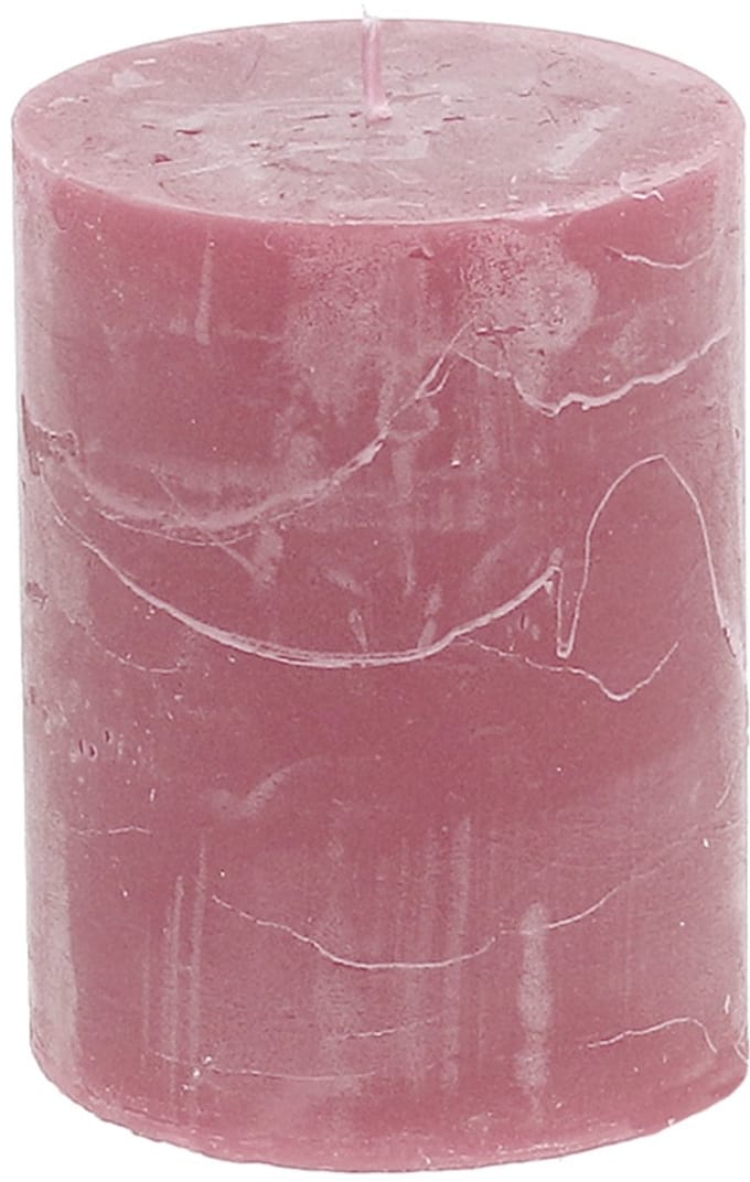 Effen gekleurde kaarsen antiek roze 60x80mm 4st, 4 Stück