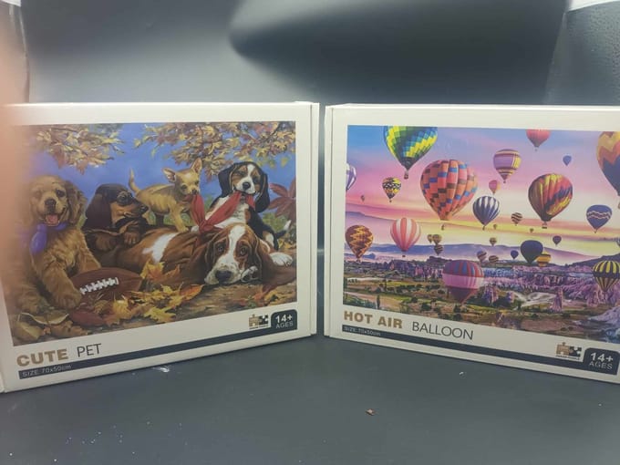 2 Puzzels 1000 stuks 70cm x 50cm - 2 stuks - Balloon en pet