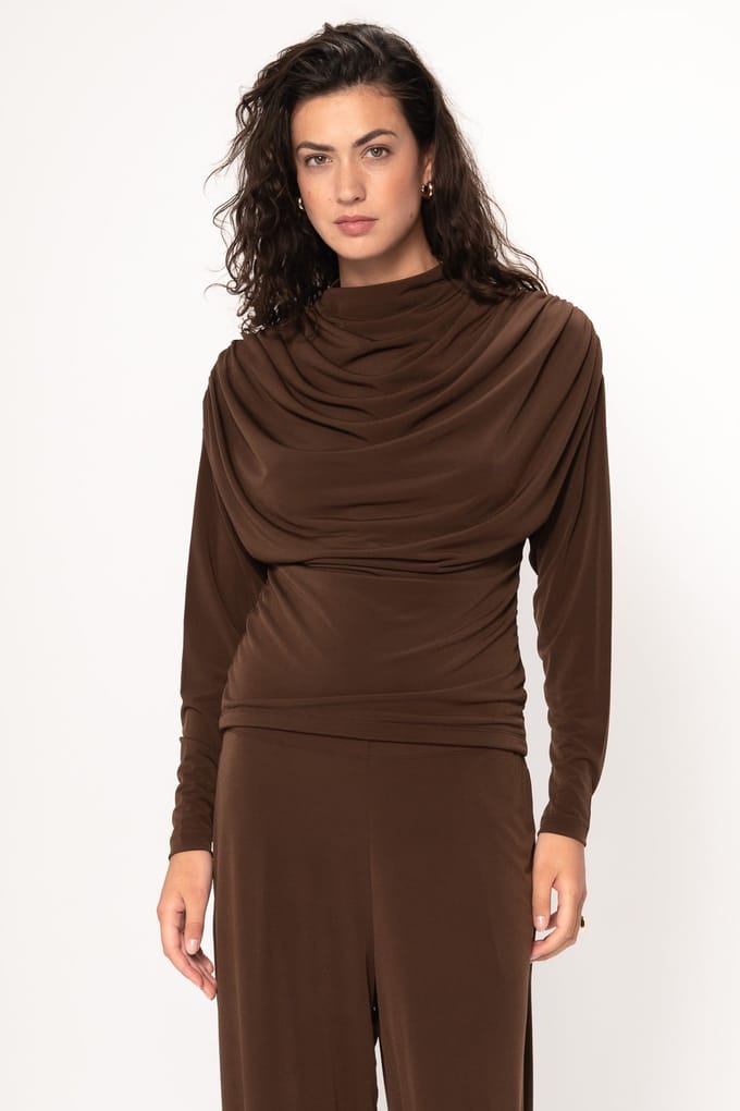 VIVEH Mirel Top Mocha Taglia: 36 | Maglie a manica lunga Outlet | Donna