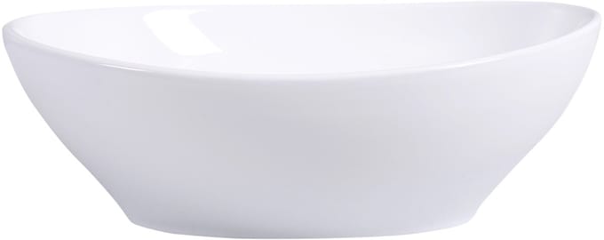 COSTWAY Ronde waskom, waskom, keramische waskom met hoge zijde, wit