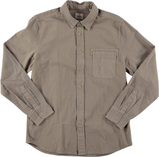 Mustang Clemens overhemd Canvas Wash beige/bruin maat M