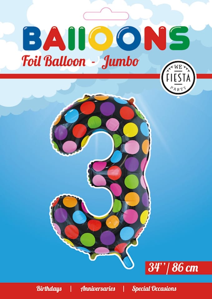 Folieballon 34" nmr. 3 - Stippen