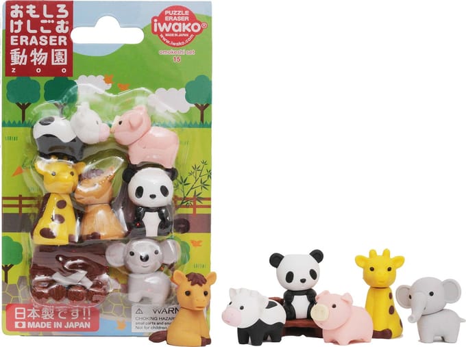 Iwako Blister Pack/Zoo (7 pcs)