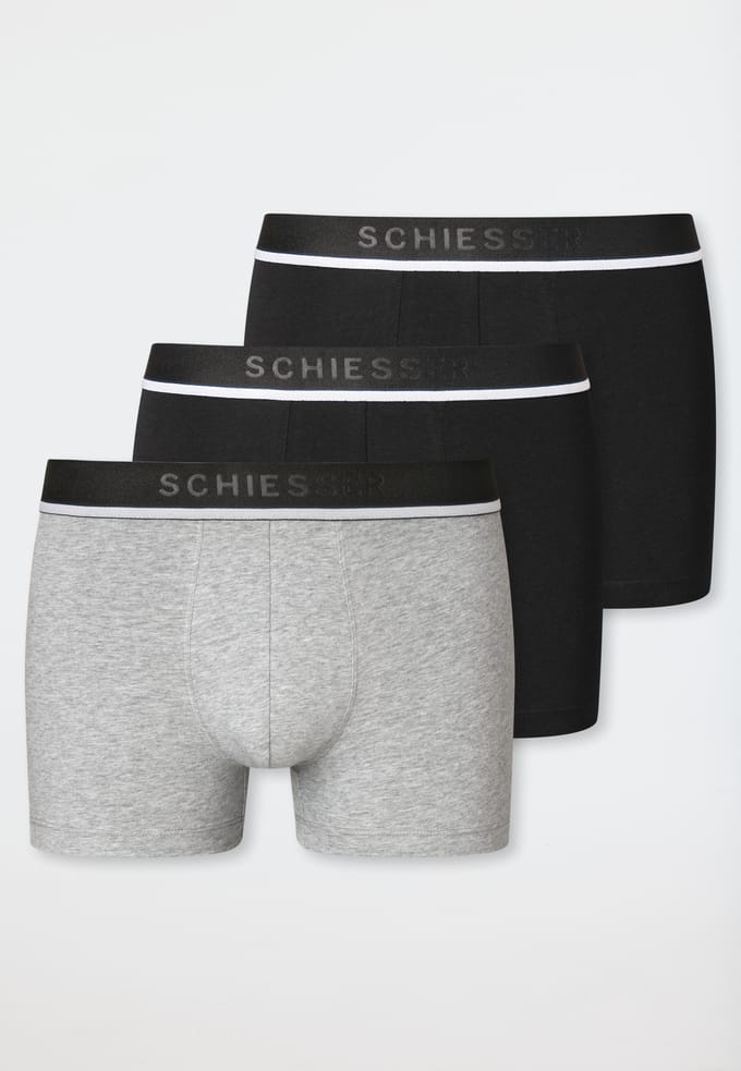 Shorts, set van 3 met geweven elastische tailleband, zwart/grijs - 95/5 7