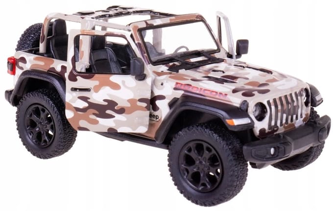 Jeep Wrangler Off-Road Modelauto 1:34 - Open Dak, Metaal