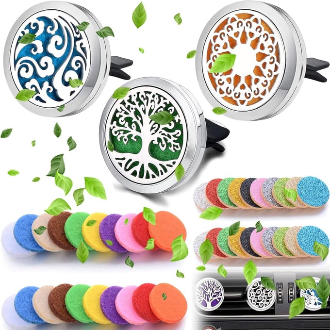 3Pcs Auto Diffuser - Auto Luchtverfrisser - Aromatherapie Olie Diffuser - Essentiële Olie Vent Clip voor Auto - Kantoor - Kamer