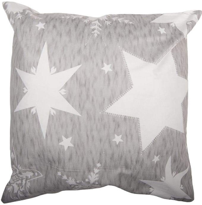 Clayre & Eef Kussenhoes 45x45 cm Grijs Polyester