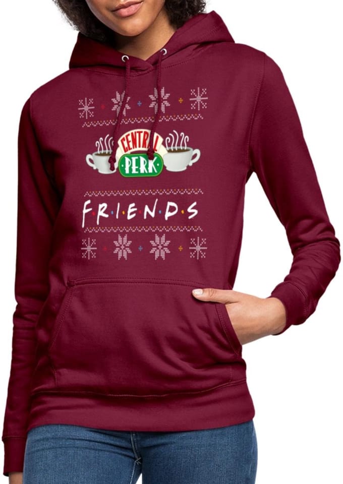 Friends Central Perk Lelijk Kerstmis Hoodie Dames