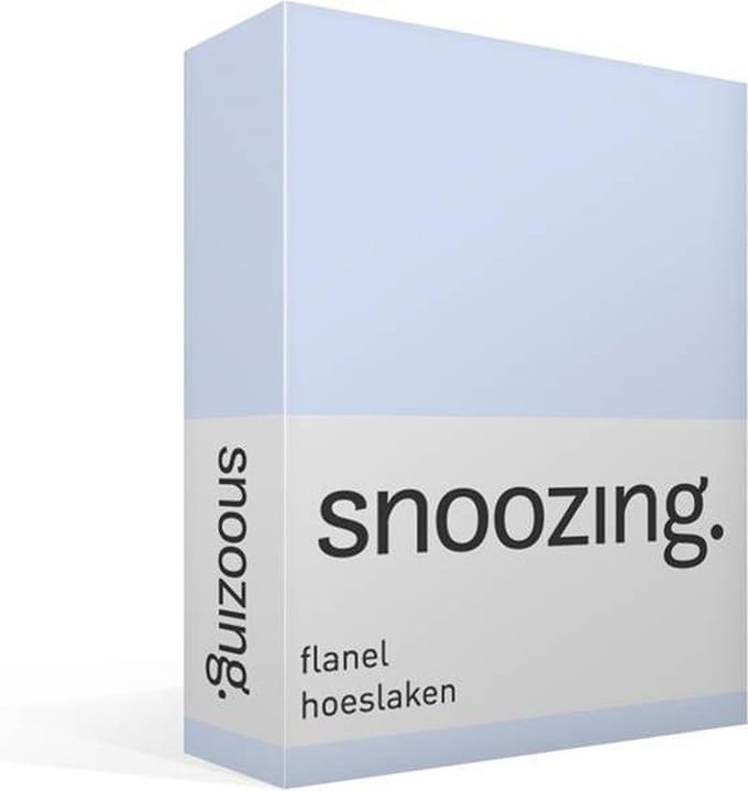 Snoozing - Flanel - Hoeslaken - Eenpersoons - 70x200 cm - Hemel
