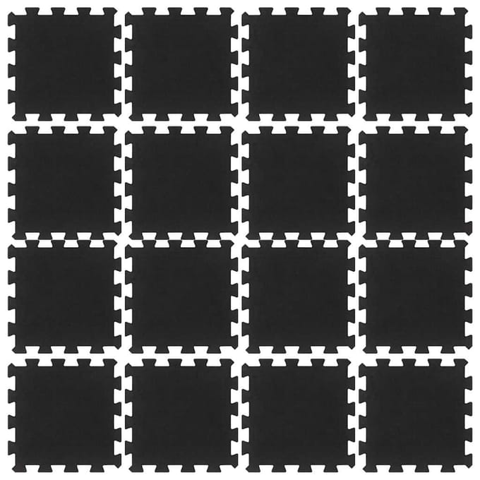 vidaXL - Rubbertegels - 16 - st - 16 - mm - 30x30 - cm - zwart