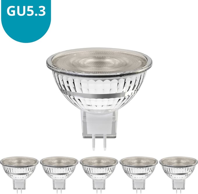 LED Lampen met GU5.3 fitting - 4W/35W - Warm wit - MR16 - 12V - 6PACK