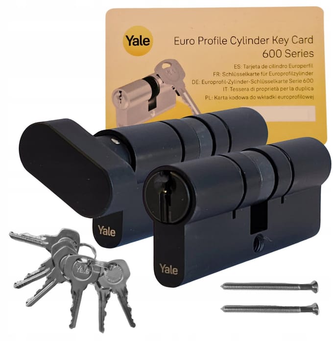 Yale 600 cilinderslotset - één sleutel, zwart