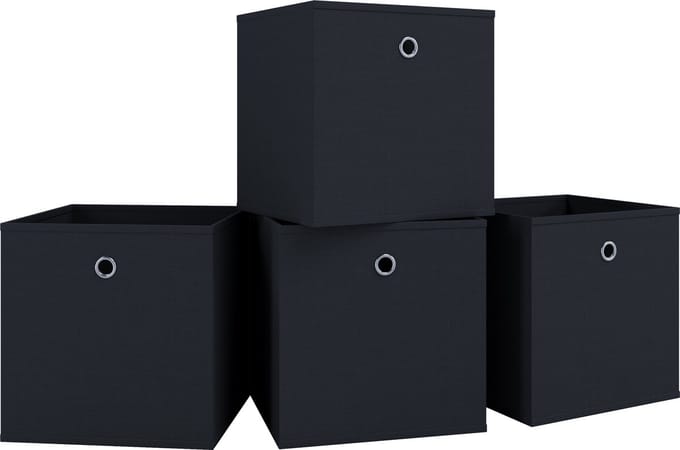 Set van 4 vouwdozen vouwdoos stoffen doos vouwdoos plank doos opbergdozen
