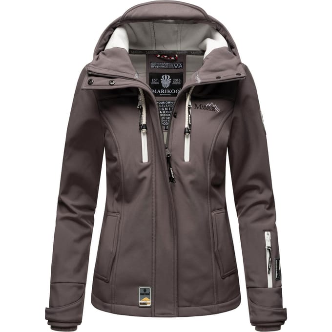 Marikoo dames softshelljas – Kleine Zicke, warm met capuchon & fleecevoering