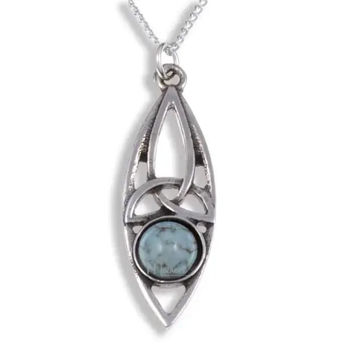 "Wonder ovaal knoop turquoise" hanger(MPP289T)