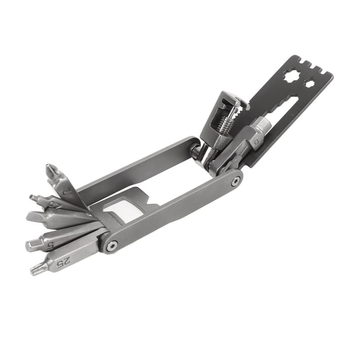 Fiets Multitool Roestvrij Staal 17-in-1 Multifunctioneel Fiets Multitool Opvouwbaar Draagbaar Fiets gray
