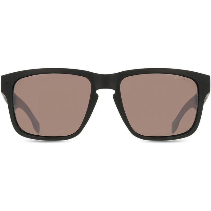 Hugo Boss Square Heren Mat Zwart Bruin Gepolariseerd BOSS 1497/S