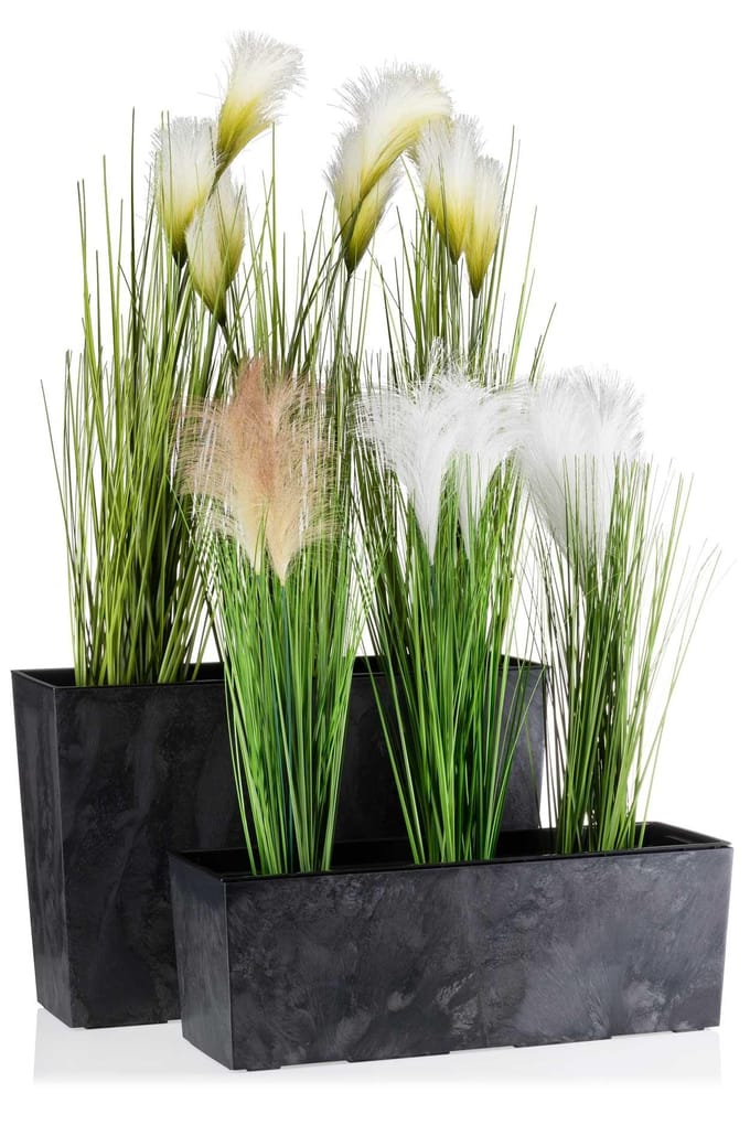 HowHomely Bloom Serie - Bloempot - Zwart Beton - 36cm - 56cm