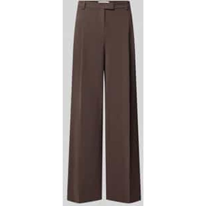 wide fit broek met plooien in de taille