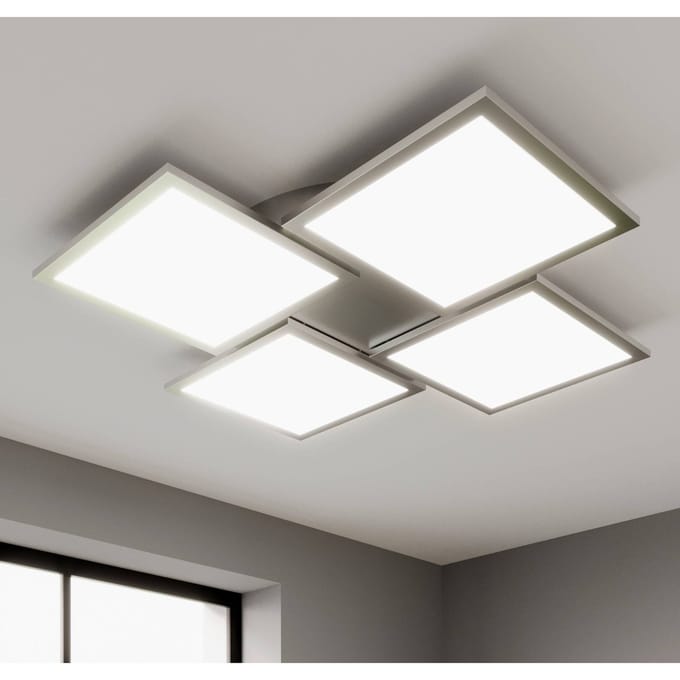 Lucande LED plafondlamp Ilira, 4-lamps, zilver, CCT, dimbaar