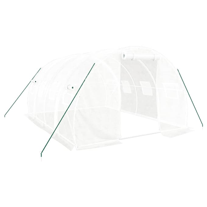 vidaXL - Kas - met - stalen - frame - wit - 12 - m² - 4x3x2 - m