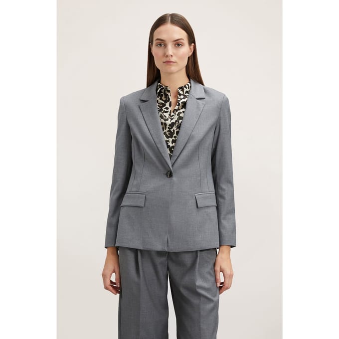 Motivi Single-breasted Polyviscose Jacket Grey Taglia: 48 | Blazers Outlet | Donna | Grigio
