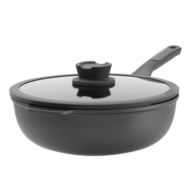 LEO Wok antikleef met deksel Stone+ - Ø 28cm - Grijs - PFAS-vrij