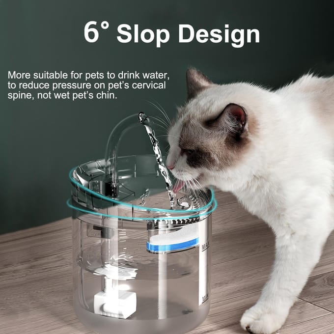 Automatische drinkfontein voor katten transparant